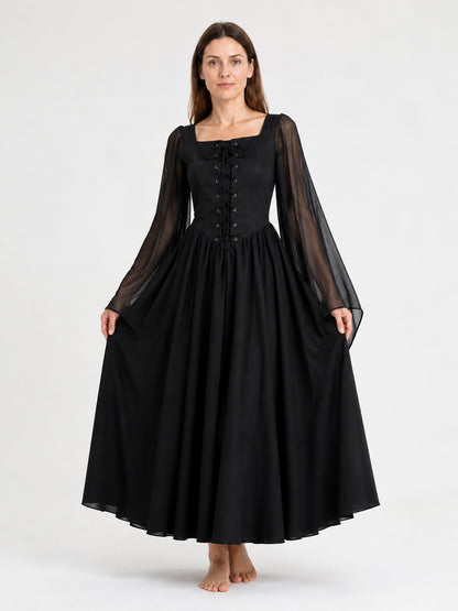Pirate Medieval Dress with Flared Sleeves main product view