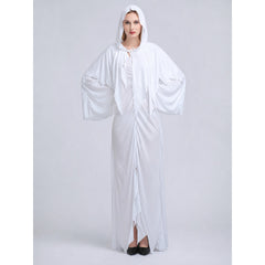 White ghost costume with hood and sleeves
