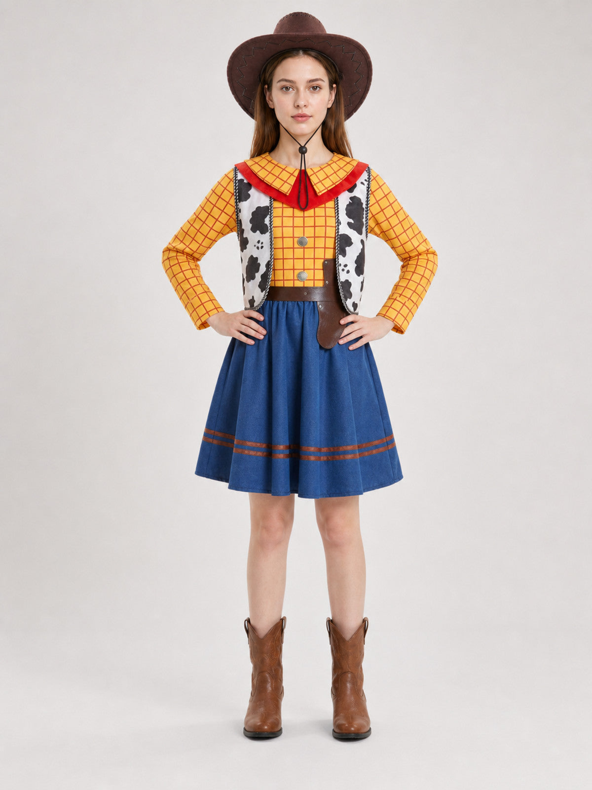 Children's Woody costume in Western style for cosplay and stage performances on-model view