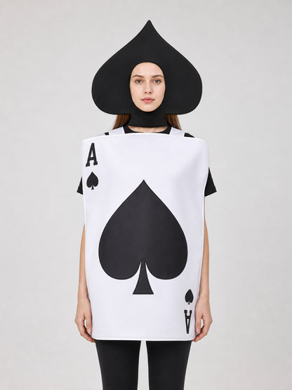 Carnival Spade-Shaped Hat for a Costume Party on-model view