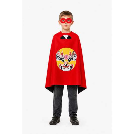 Children's Cloak with Chinese Mask for Halloween main product view