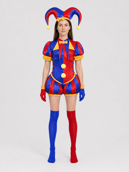 Pomni Clown Costume from The Amazing Digital Circus on-model view