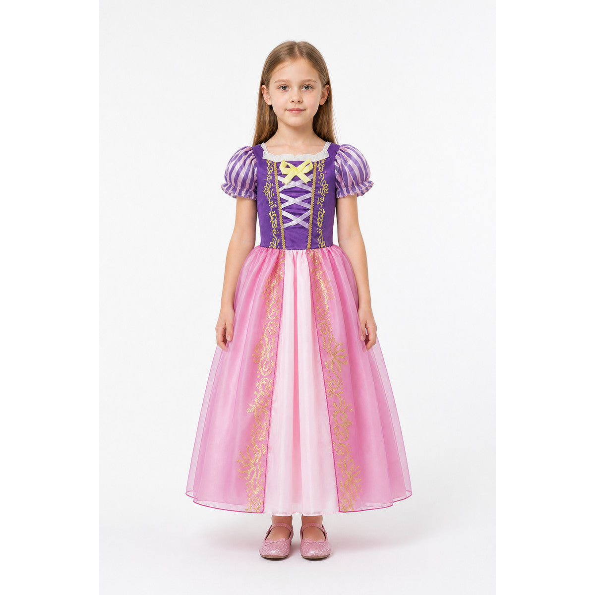 Rapunzel Princess Costume Dress for Children, Full-Skirted main product view