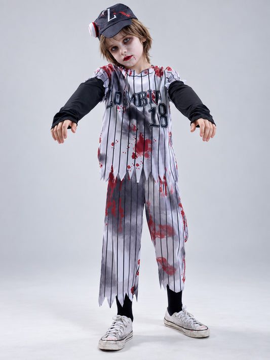 Zombie Baseball Player Costume: Top, Pants, Cap
