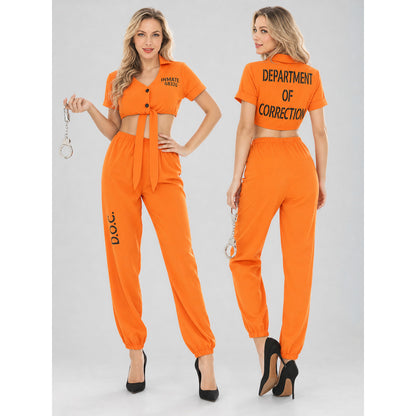 Halloween costume, orange printed set