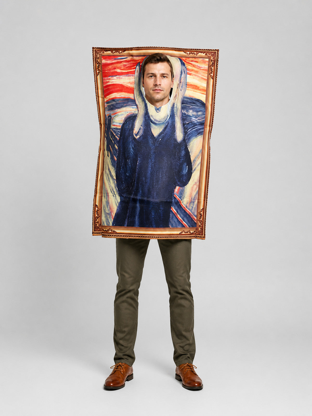 The Scream Cosplay Costume — Framed Painting, Adult on-model view