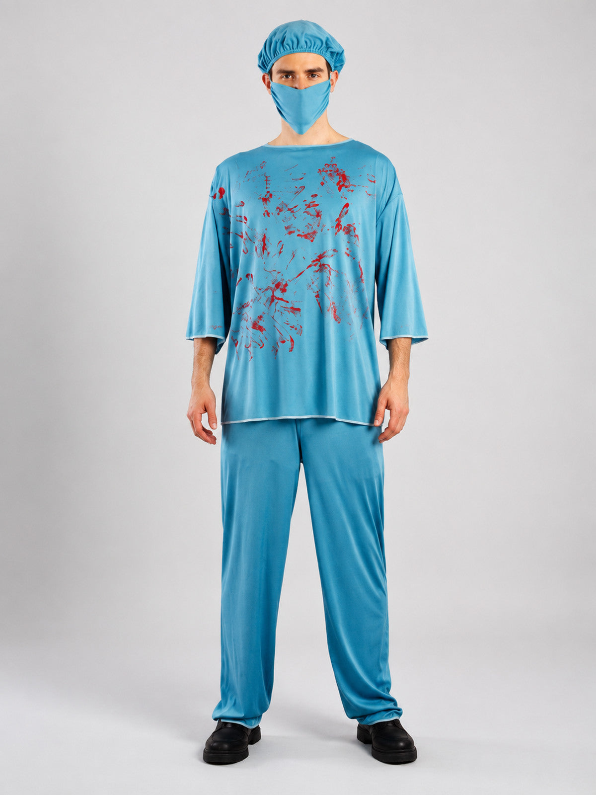 Doctor Costume with Mask and Cap on-model view