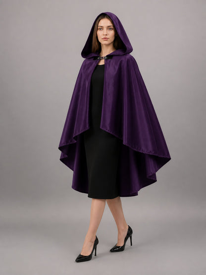 Long Purple Hooded Carnival Cloak