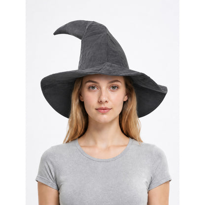 Wide-Brim Carnival Hat with Curved Top front view