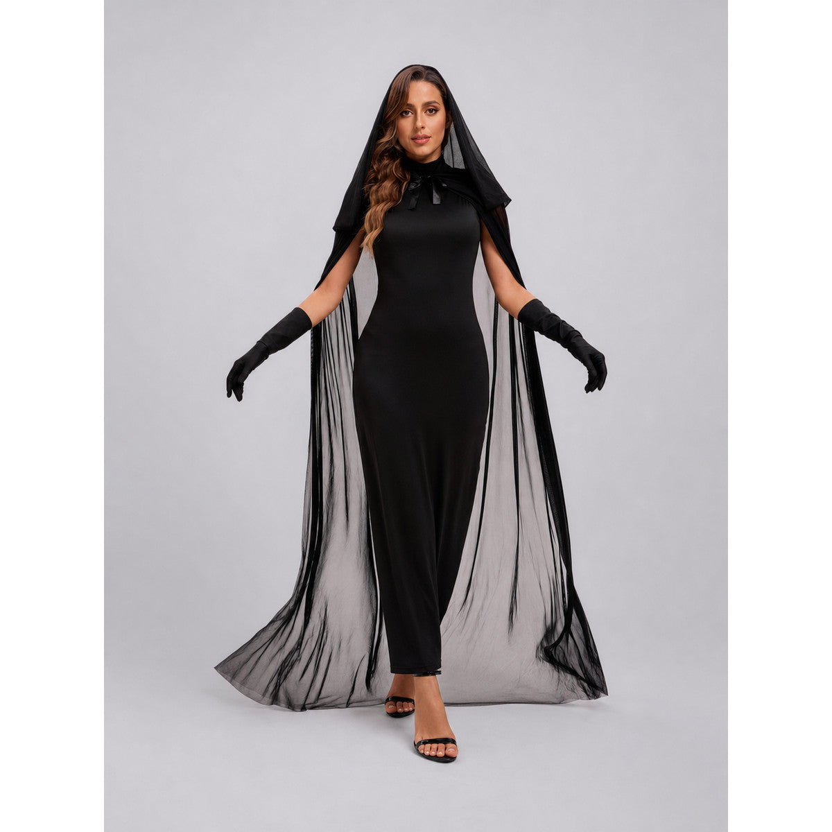 Cosplay Costume: Black Hooded Jumpsuit