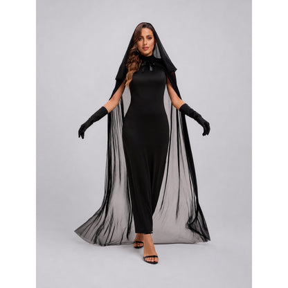 Cosplay Costume: Black Hooded Jumpsuit