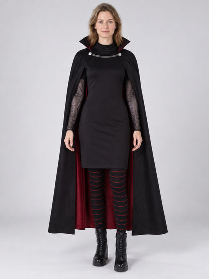 Vampire-Style Costume with Dress, Cape, and Leggings
