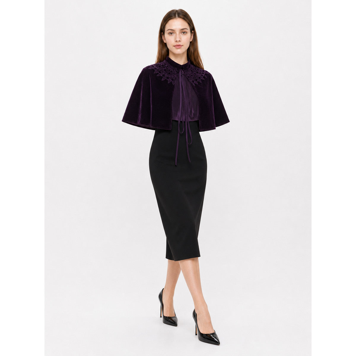 Purple Carnival Cape with Collar