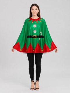 Christmas Green Elf-Style Cape with Belt