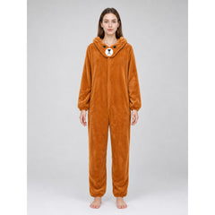Plush Hooded Bear Kigurumi Jumpsuit