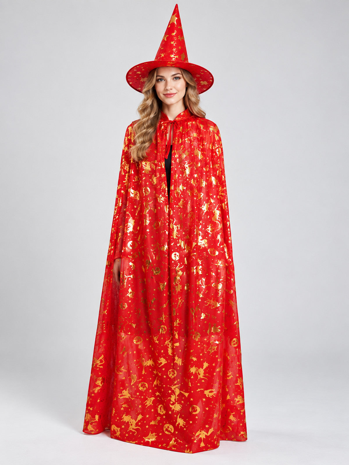 Carnival Costume with Gold Star Print and Hat