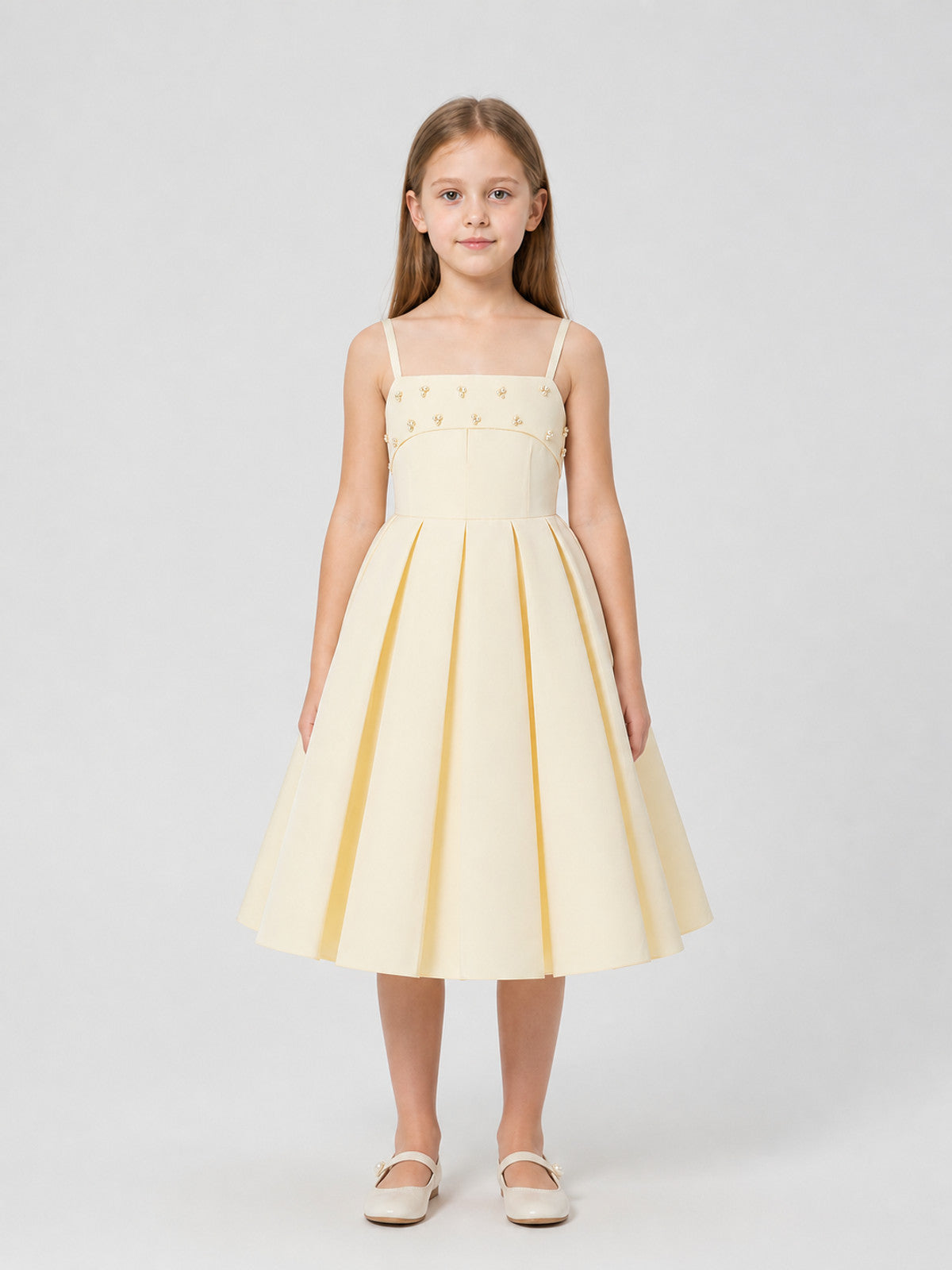 Dressy Princess Dress with Full Skirt, Champagne