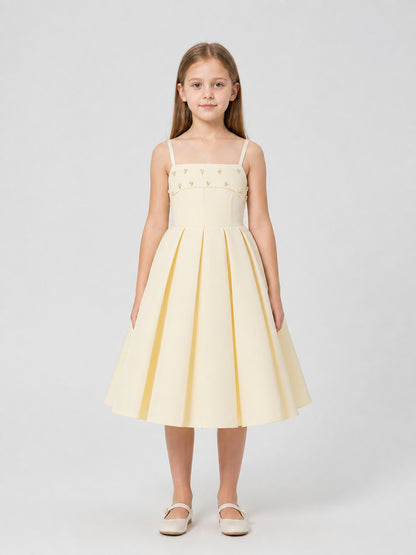 Dressy Princess Dress with Full Skirt, Champagne