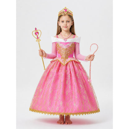 Pink and Gold Princess Costume with Accessories main product view