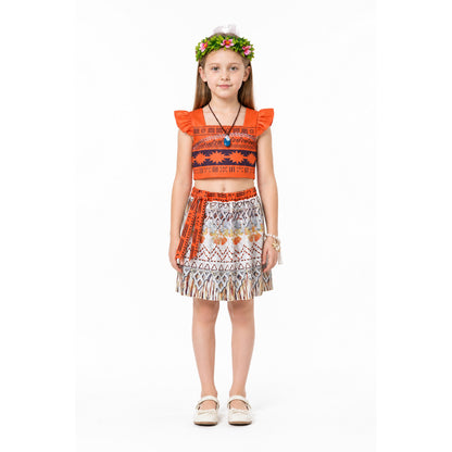 Children's Carnival Costume with Printed Top and Skirt main product view