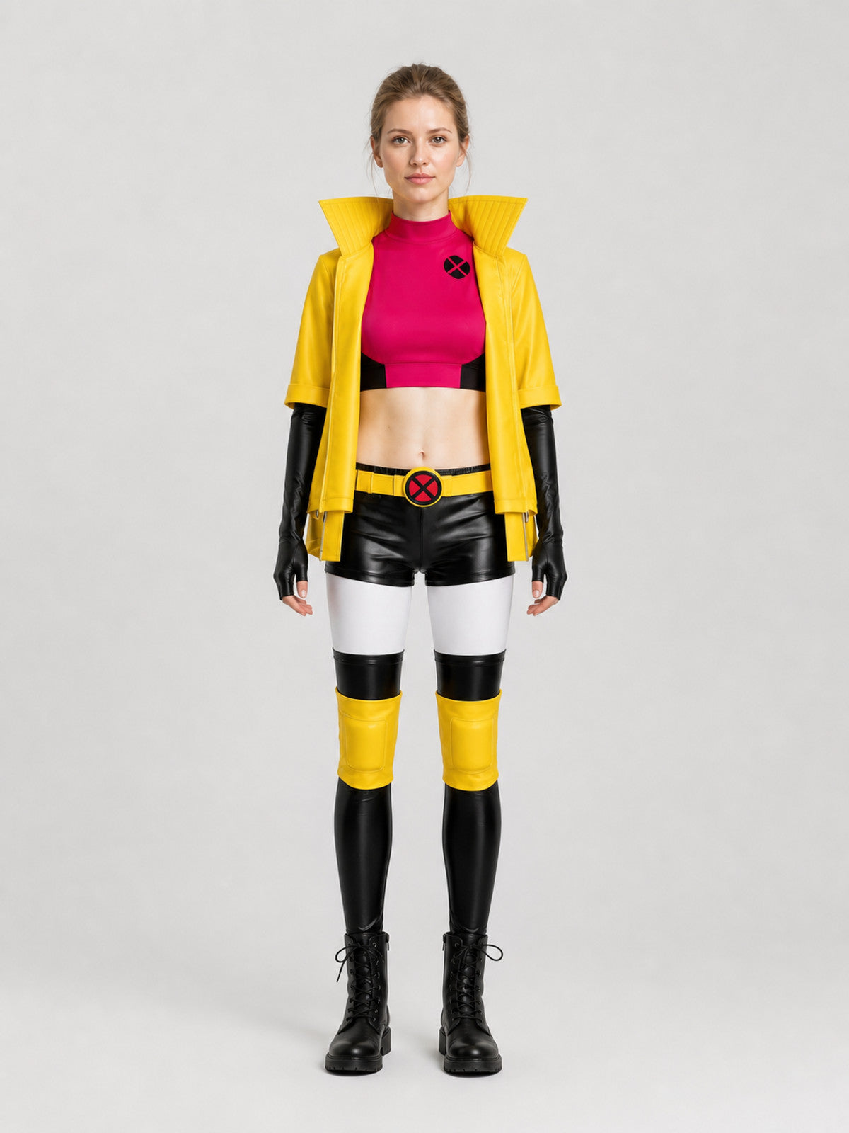 Li Qianhuan “X-Men” Cosplay Costume, Yellow Cape on-model view