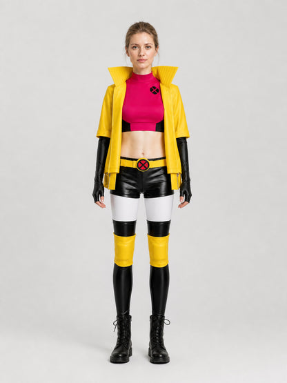 Li Qianhuan “X-Men” Cosplay Costume, Yellow Cape on-model view