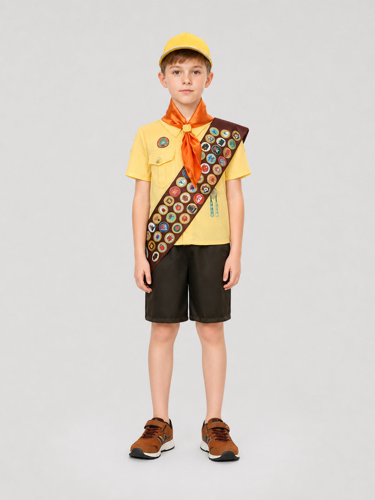 Russell Costume from the Animated Film Up, Cosplay Set on-model view