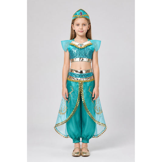 Princess Jasmine Costume with Harem Pants and Hat main product view