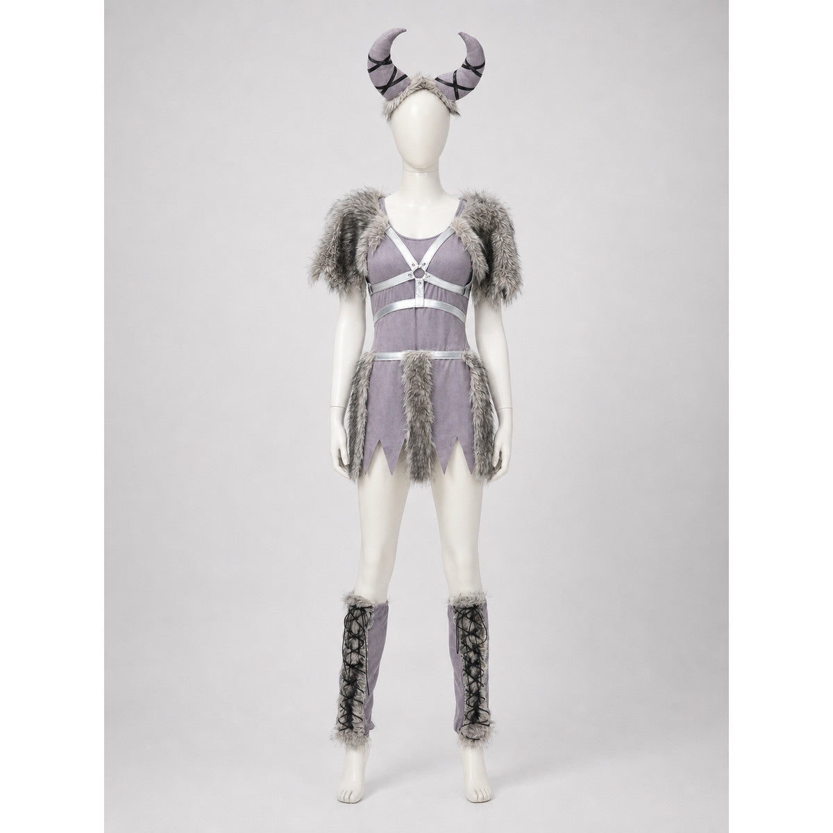 Fantasy character costume with a horned headpiece