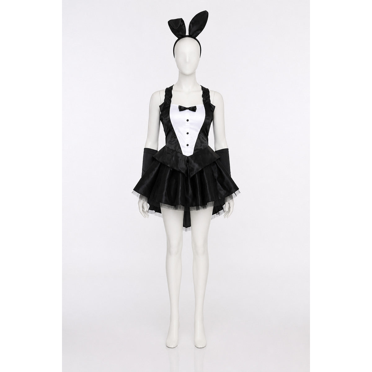 Black-and-White Rabbit Costume with a Full Skirt