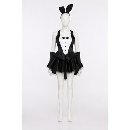 Black-and-White Rabbit Costume with a Full Skirt