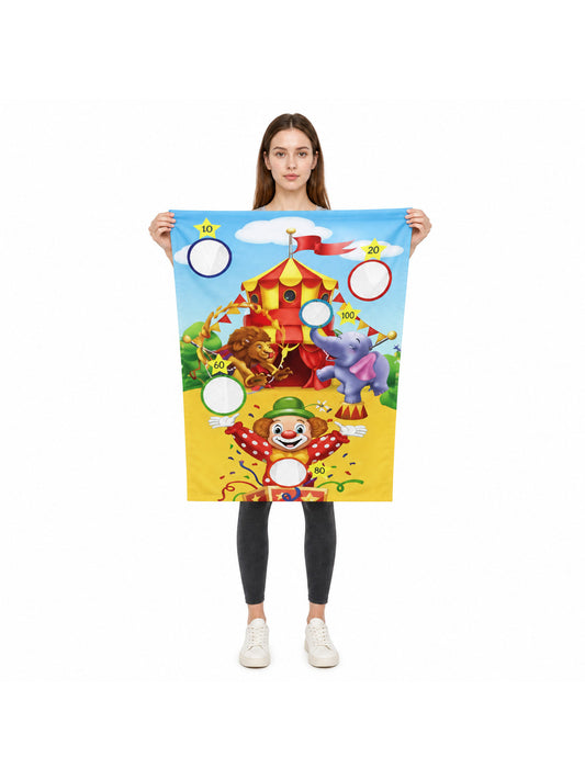 Unisex Zoo Circus Clown Animal Toss Game Target Board with Score Numbers