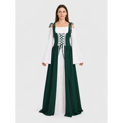 Royal Long Dress, Wide Sleeves, Lace-Up, S–3XL