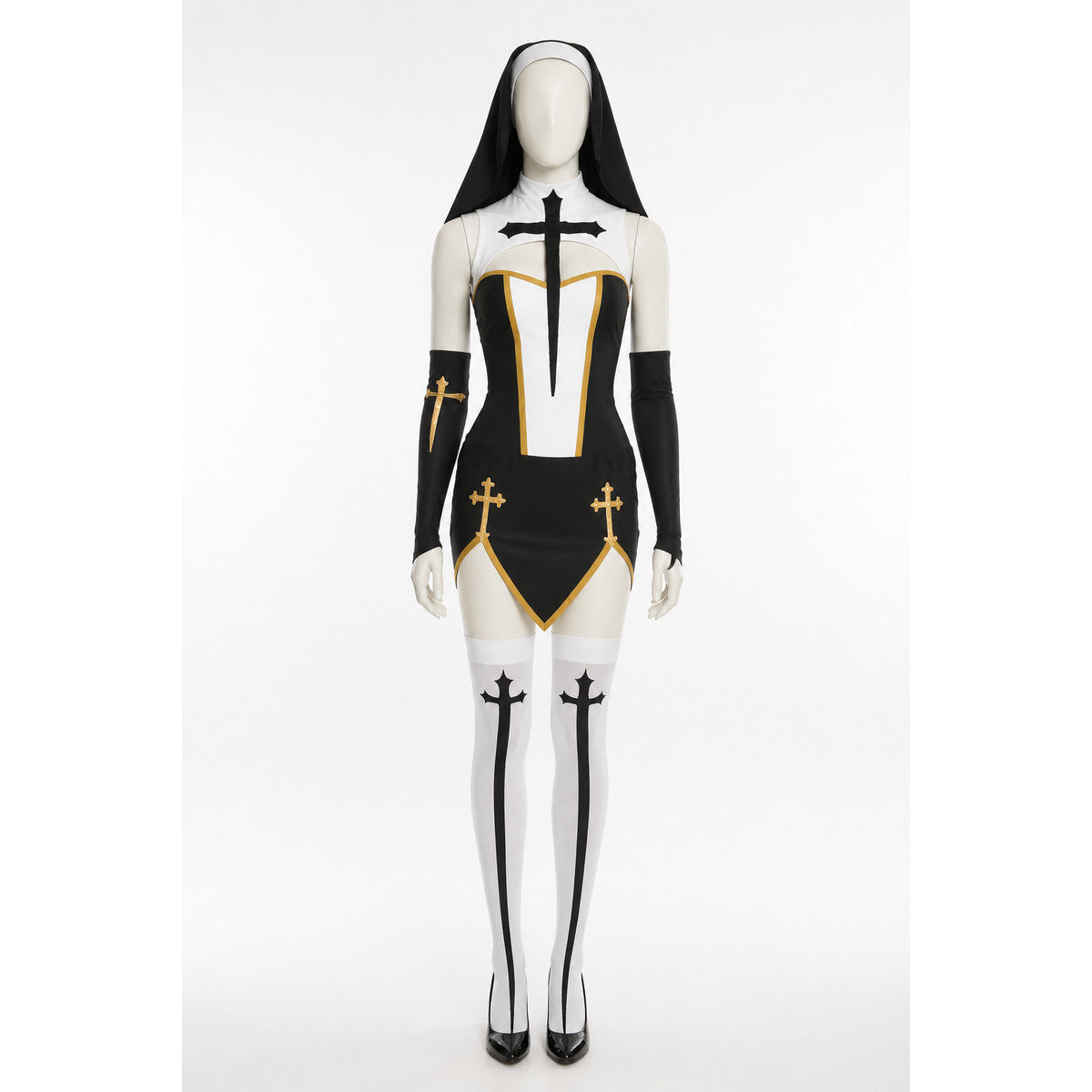 Religious Hooded Robe with Crosses