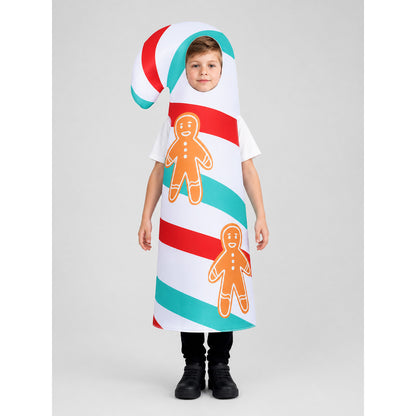 Carnival Candy Cane Jumpsuit with Hood on-model view