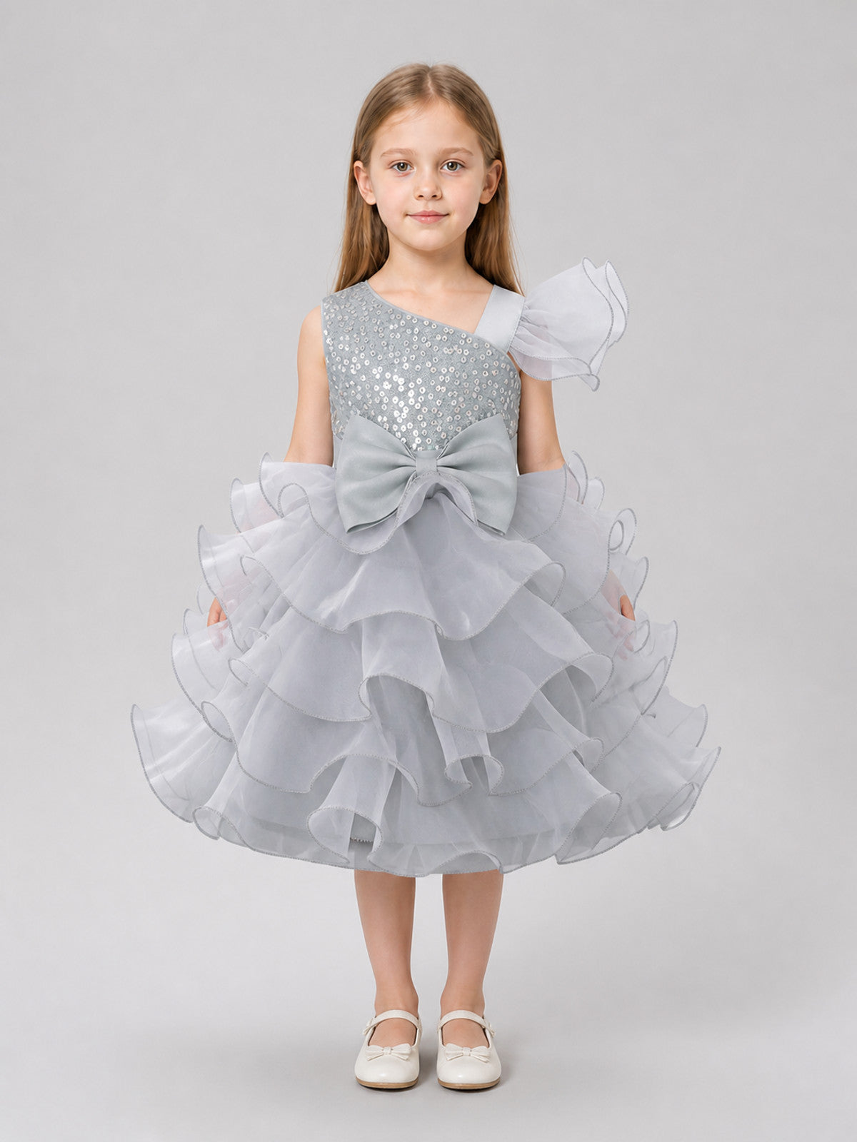 European Princess Dress with Bow for Birthdays on-model view