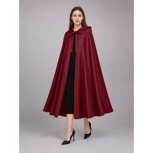 Burgundy Medieval Hooded Carnival Cloak