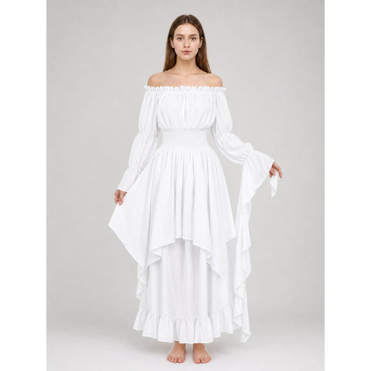 White off-shoulder maxi dress