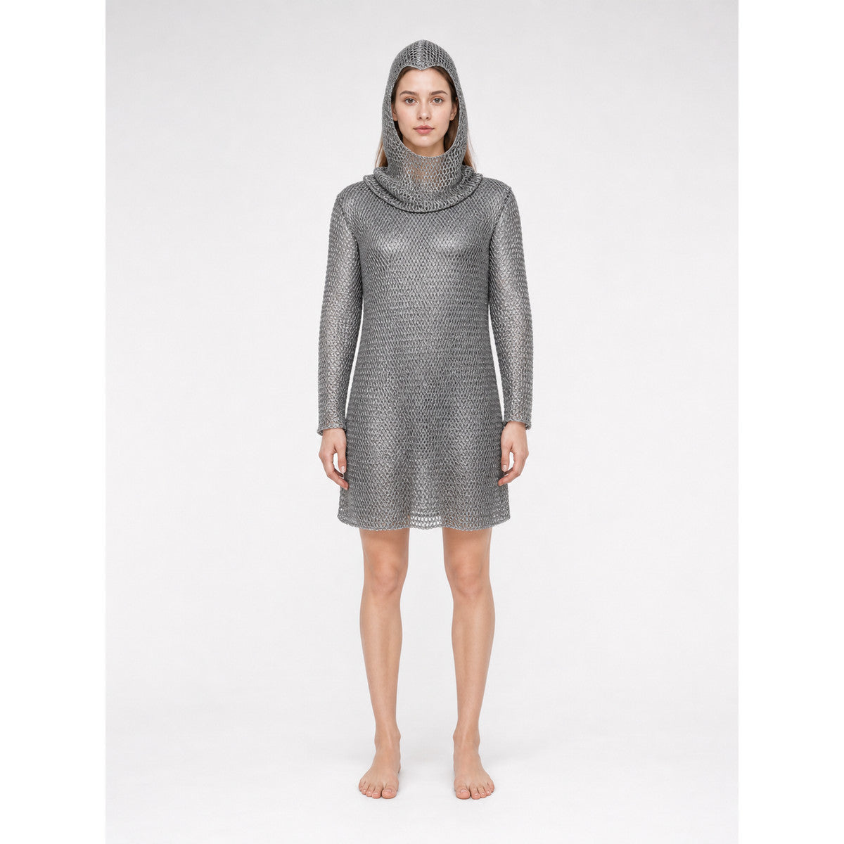 Cosplay Costume: Hooded Dress with Diamond Mesh