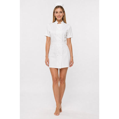 White Nurse Costume for Halloween on-model view