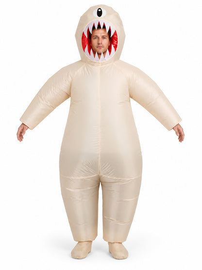 Inflatable cartoon one-eyed character costume cream