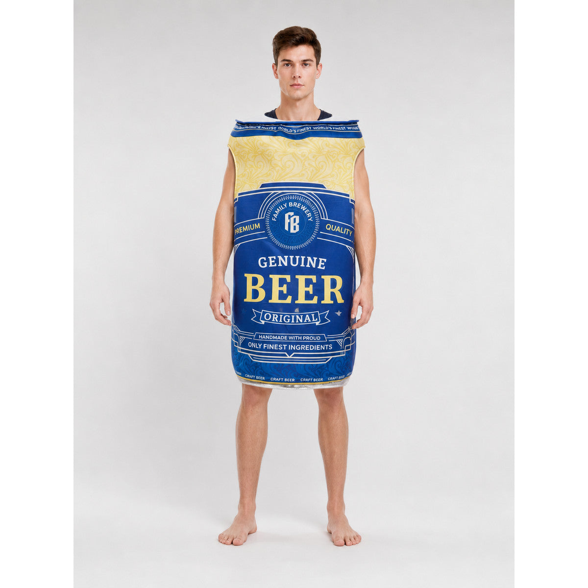 Beer Can Costume for Halloween and Parties on-model view