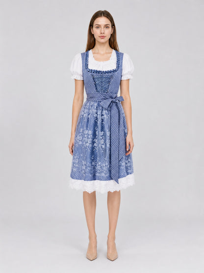 Alpine-Style Dirndl Dress with Lace-Up Front