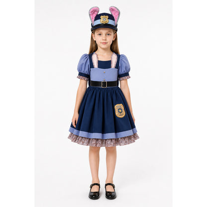 Judy Hopps Costume with Dress and Police Cap main product view