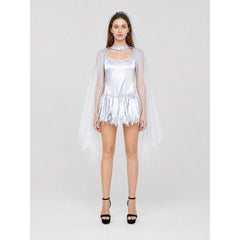 Stage Costume with Veil and Lace Hem