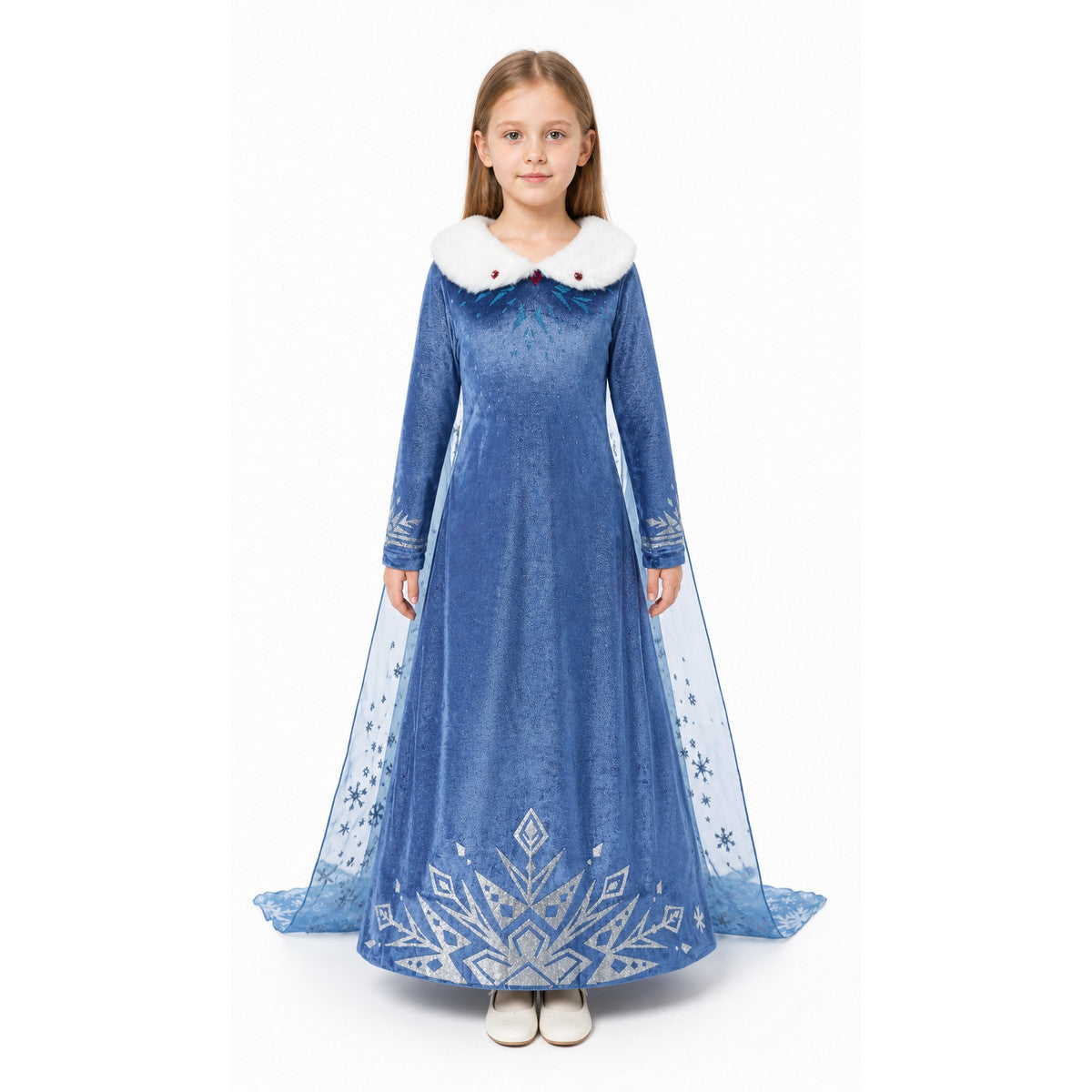 Children’s Snow Queen Dress Costume with Sequins main product view