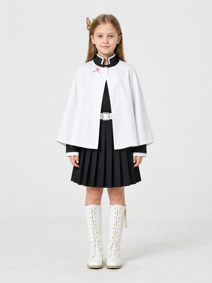 Shinobu Cosplay Costume with Cape and Accessories on-model view