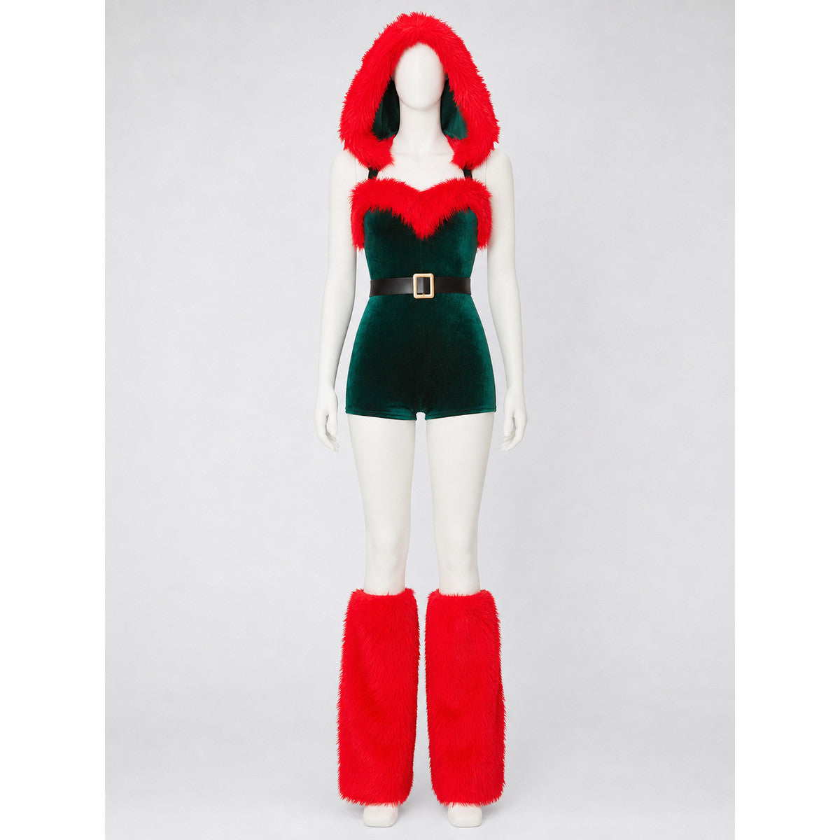 New Year's costume jumpsuit with red fur trim