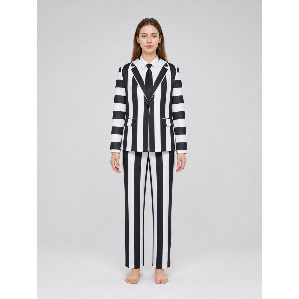 Beetlejuice Striped Suit Jacket and Trousers front view