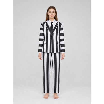 Beetlejuice Striped Suit Jacket and Trousers front view